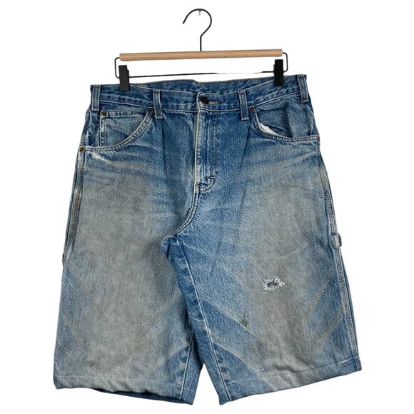Vintage Dickies Distressed Carpenter Denim Shorts 32 - Picture 1 of 7